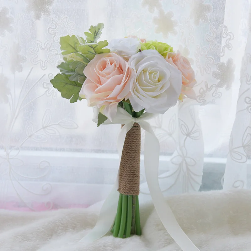 Wedding Bouquet 5 Mariage Свадебный Цветочный букет невесты casamento matrimonio Свадебный букет подружки невесты День Святого Валентина искусственный цветочный ручной работы - Цвет: Wedding Bouquet 5