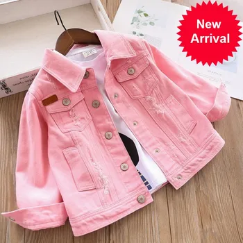 

denim 2020 spring girls jackets coats baby jeans outfit white pink kids clothing children outerwear casual boutiques