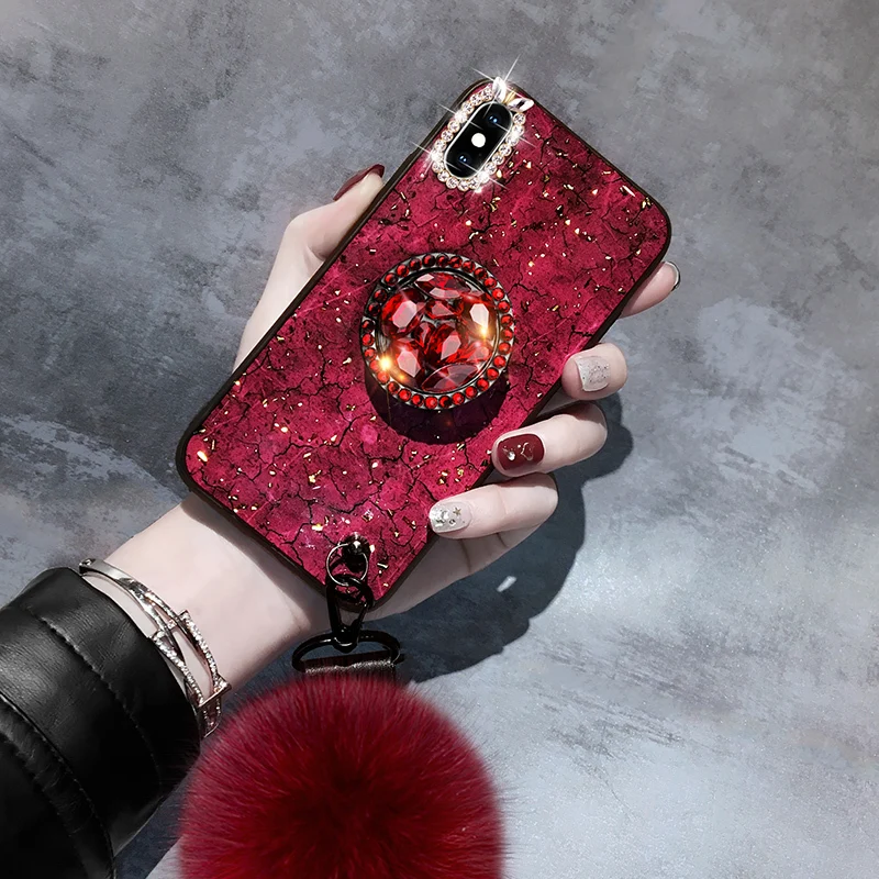Роскошный блестящий чехол для телефона со стразами IPhone 6 6S 7 8 Plus X XR XS MAX Galaxy S8 S9 S10 plus