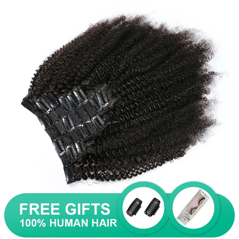 Бразильский 4b 4c афро кудрявый вьющиеся Remy (Реми) Пряди человеческих волос для