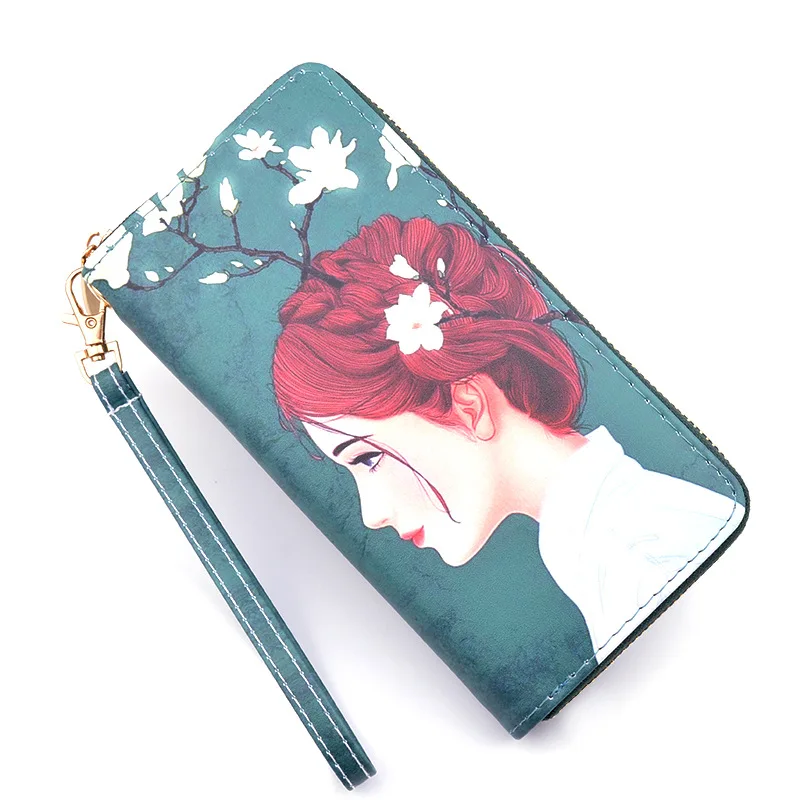 2020 Women's Wallet Fashion Leather luxury wallet Personality printing Long Zipper Wallet Female Card wallet portfel damski 2020 Women's Wallet Fashion Leather luxury wallet Personality printing Long Zipper Wallet Female Card wallet portfel damski