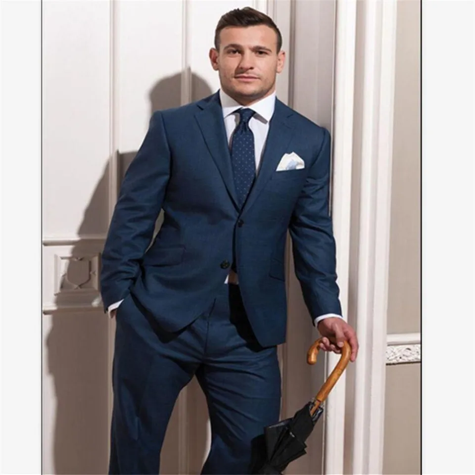 picture color Мужской костюм Smolking Noivo Terno Slim Fit Easculino вечерние костюмы для мужчин темно-синий жених Tuexdos для шафера на выпускной формальный Occas - Цвет: picture color