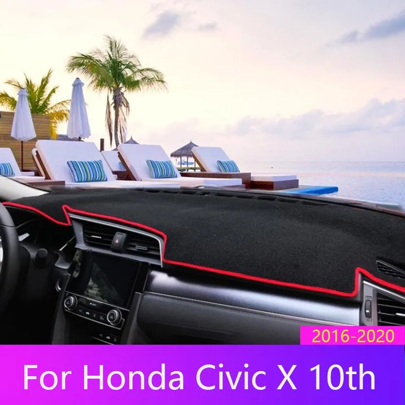 Car Dashboard Cover Mat Pad Dashmat Avoid Light Sun Shade Instrument Panel Carpets for Honda Civic X 10th 16-20 Styling | Автомобили и