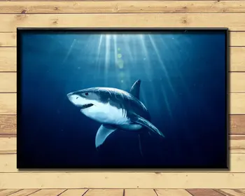 

Shark Huge Strong Marine Animal (13) Wall Posters Prints Silk Art Painting For Home Wall Bedroom Decor