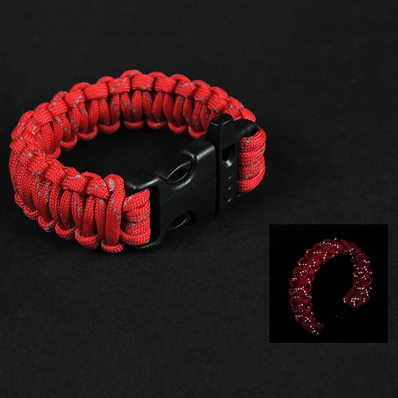 1 шт. Рабочий стол с девятью core Светоотражающие тканые браслет свисток аварийная