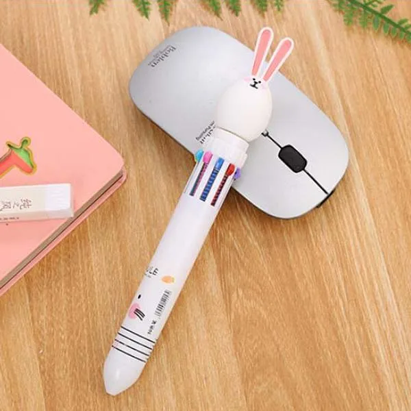 Креативный канцелярский кролик десять цветная шариковая ручка мультфильм