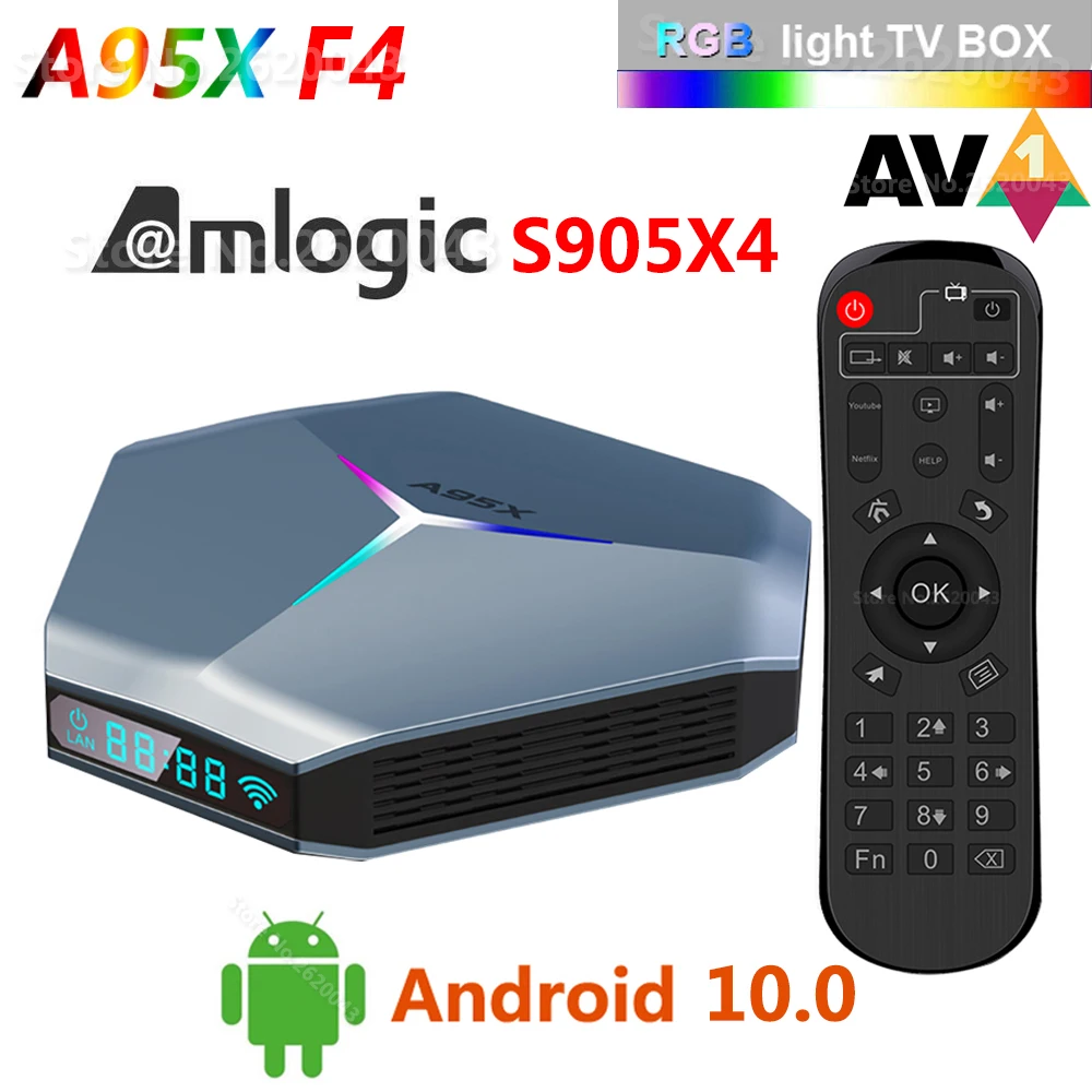 ТВ-приставка A95X F4 4K HD 4 + 32/64/128 ГБ Android 10 | Электроника