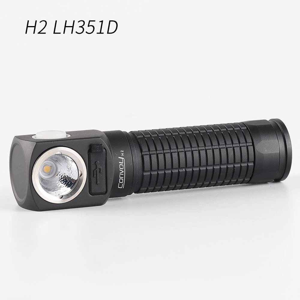 Convoy H2 LH351D Multifunctional Flashlight Head Light,18650 flashlight ,torch,type-c charging interface military torch
