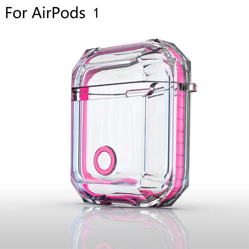 rose pink for 1 Мягкий прозрачный чехол для наушников Apple Air Pods, беспроводные наушники, защитный чехол, аксессуары для наушников, чехол для Airpod 1 2 - Цвет: rose pink for 1
