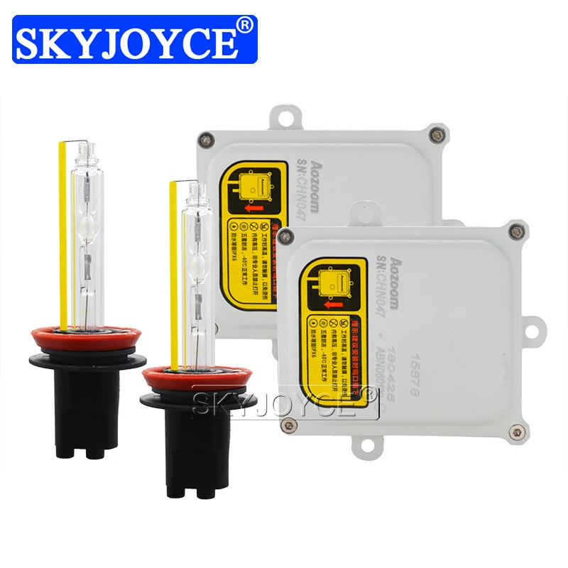 SKYJOYCE AC 55W Slim HID Conversion Ballast Kit Xenon H7 5500K Fast Bright Car Bulb H1 H3 H11 HB3 HB4 D2H Auto Headlamp Lights