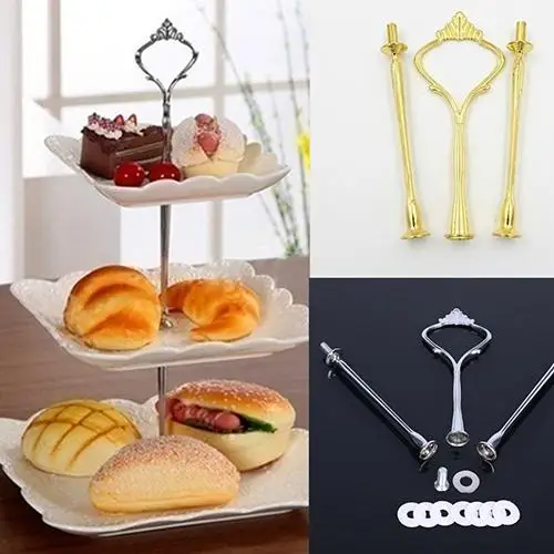 

3 Tier Hardware Crown Cake Plate Stand Handle Fitting Wedding Party Table Decor