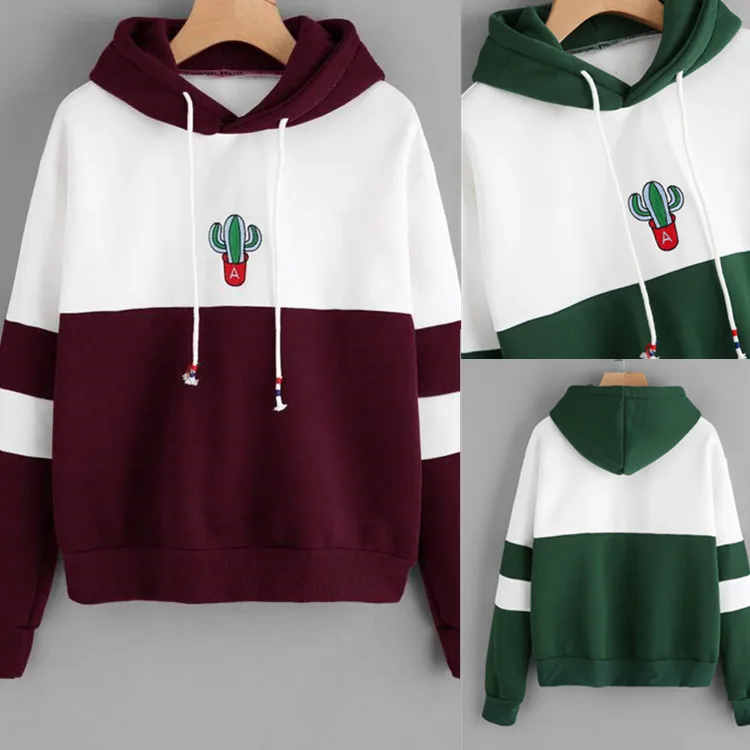

Cute Plant Cactus Printed Hoodies Sweatshirts Women Fall Long Sleeve Hoody Pullover Coats Hot Sale Harajuku Clothing WDC3319