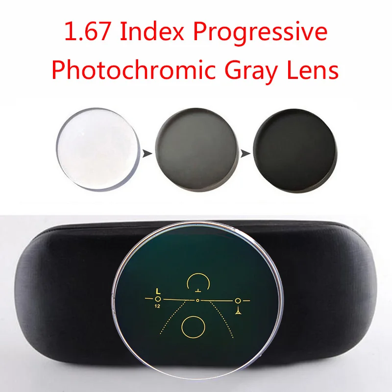 1.67 ProgressiveGray Титановые круглые очки, оправа для мужчин и женщин, прозрачные линзы, очки для близорукости, оптическая оправа для очков, оправы для очков по рецепту - Цвет оправы: 1.67 ProgressiveGray