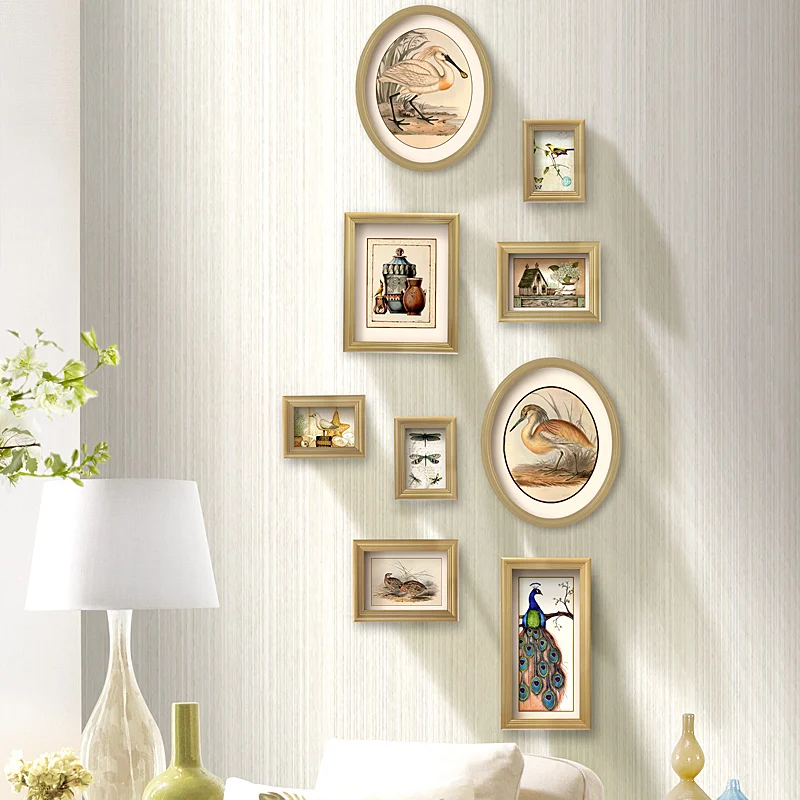 Color painting Vertical photo wall combination Bedroom wall hanging decorative photo frame photo wall aisle corner small wall