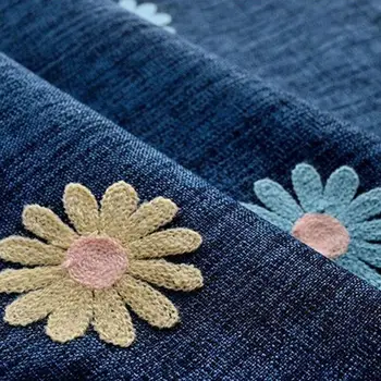 

Modern Linen Embroidery Sunflower Shade Curtains for Living Dining Room Bedroom.