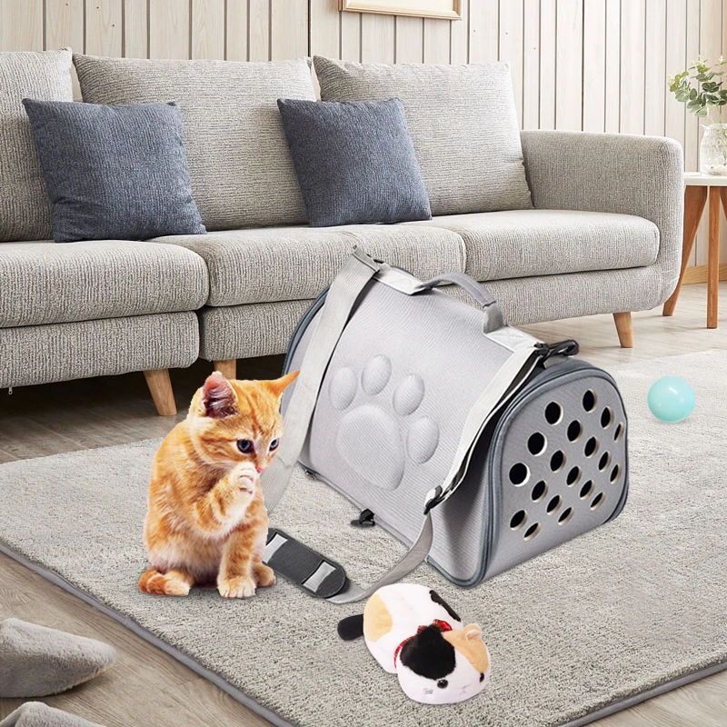 Online EVA perros gato porta mascotas plegable jaula plegable cachorro caja bolso de mano bolsas de transporte suministros para mascotas accesorios de transporte