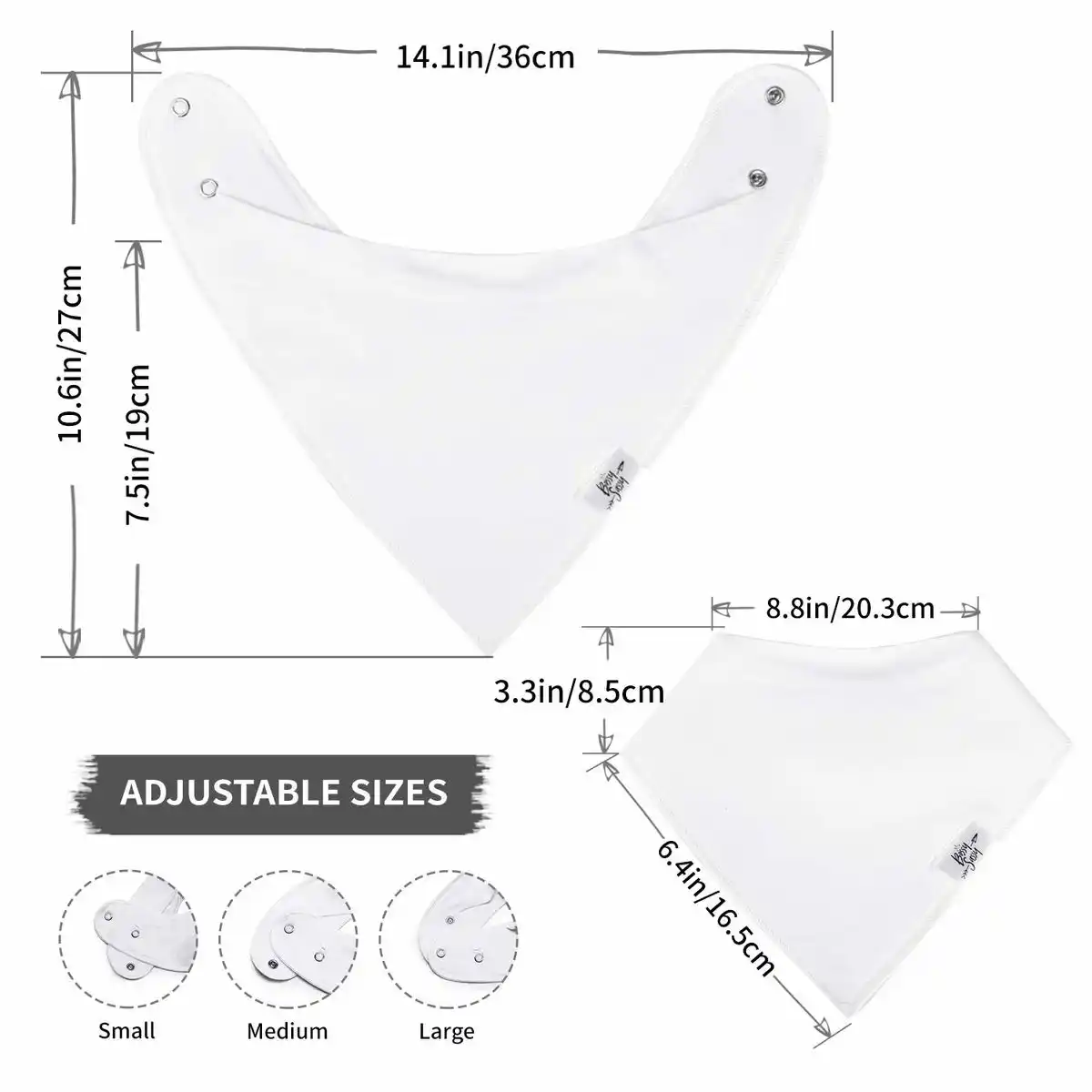 plain white bandana bibs