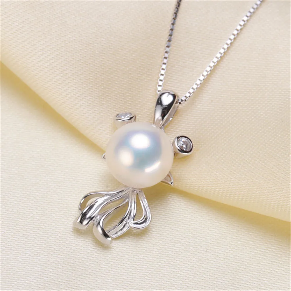 

925 Silver Pearl Pendant Mounting Pendant Findings and Component for Big Edison Pearls Jewelry Parts Fittings Women Accessories