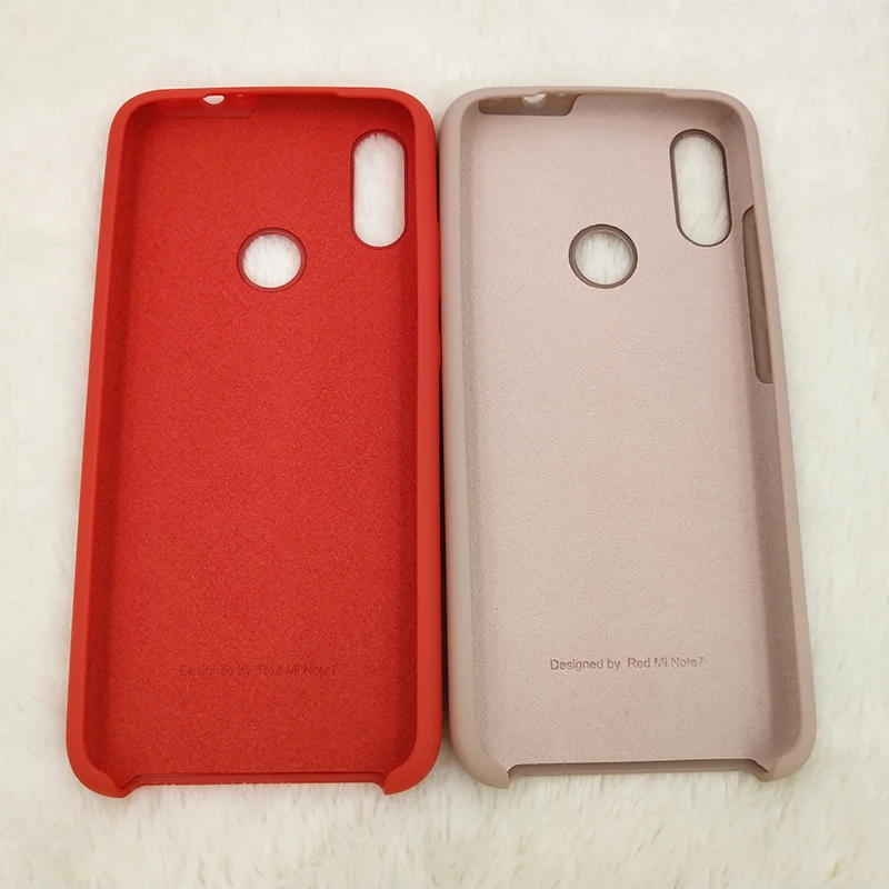Чехол для Redmi Note 7 Pro жидкий силиконовый чехол для Xiaomi мягкий на ощупь шелковистый чехол для Redmi Note 7 с логотипом и боковой кнопкой