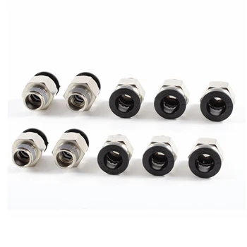 

10Pcs 10mm Hole 1/4" BSPT Male Thread Straight Push in Tube Pneumatic Quick Fitting