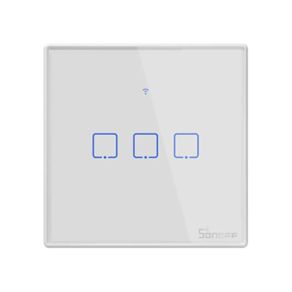 Three Passage Смарт-выключатель Sonoff TX T2 EU настенная сенсорная панель Smart Wifi пульт дистанционного управления Переключатель евро 1 2 3 прохода для умного дома жизни - Комплект: Three Passage