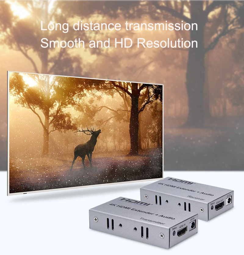 4K HDMI Extender 100M R/L Audio Out HDMI Signal Extension IR Control By Cat5E CAT6 RJ45 Ethernet LA