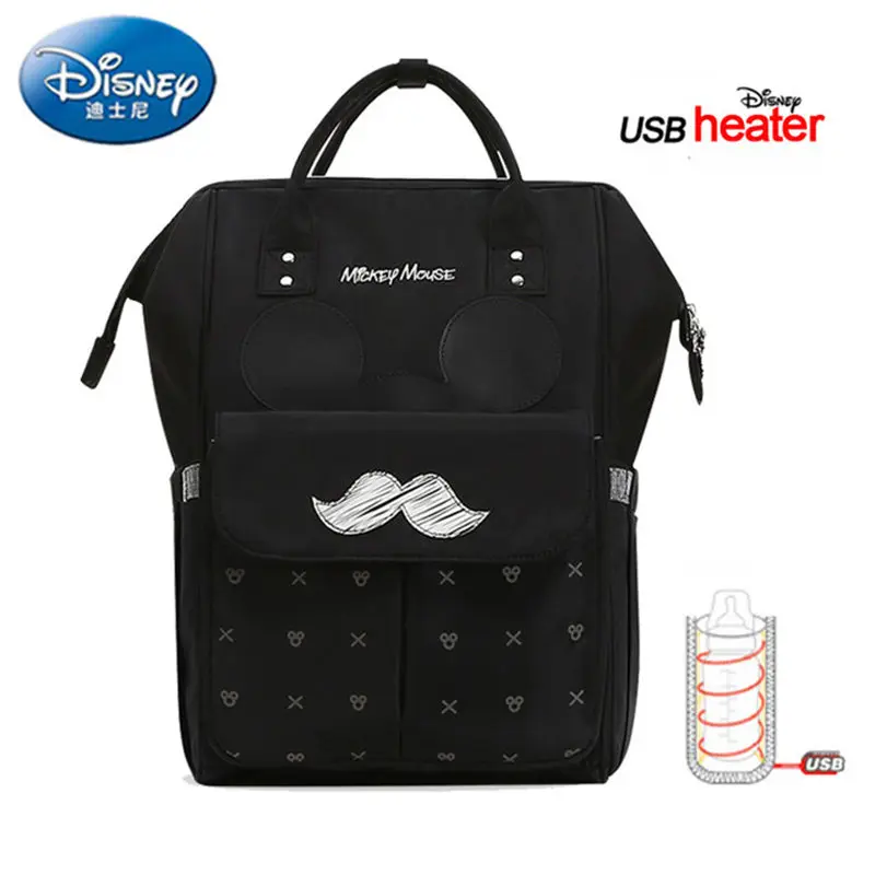 

Disney Mummy diaper bags Milk Bottle Insulation backpack Nappy Stroller Bag for baby born Waterproof with USB heater maternity