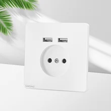 

New 2021, German standard European standard USB wall socket, mobile phone charging dual USB ports 5V 2A Usb TDM EKF IEK universa