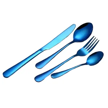 

Cutlery Knives Sets Black Tableware Set Stainless Steel Cutlery Portable Silverware Kits Forks Knives Spoons Set for travel