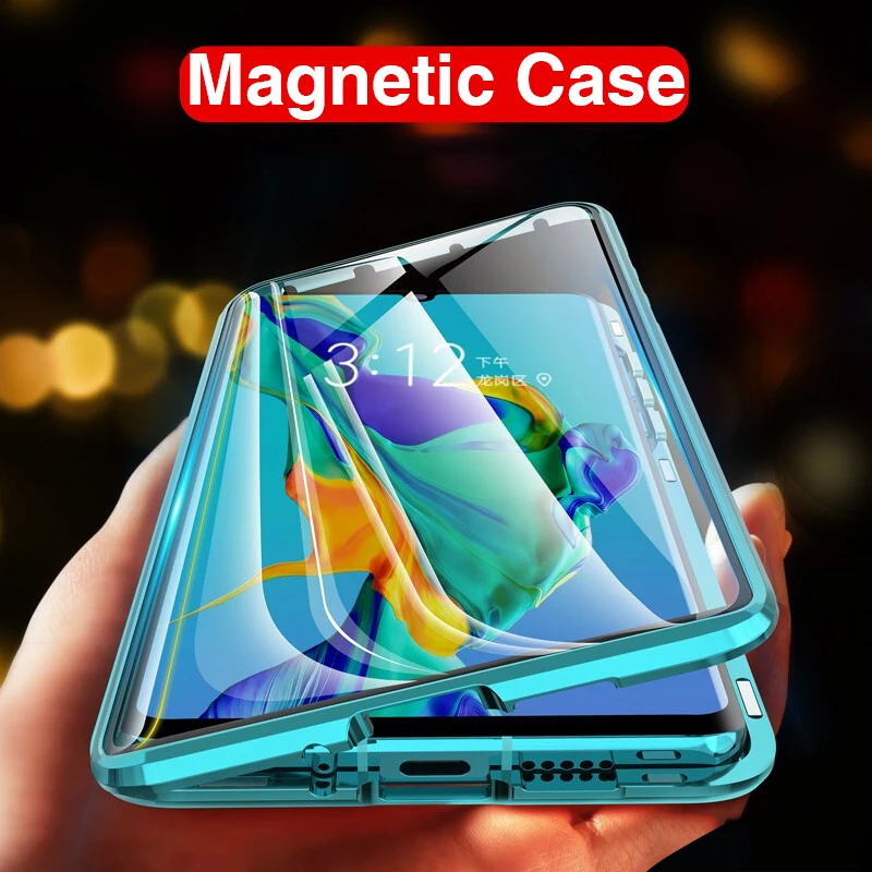 

Magnetic Phone Case For Huawei P30 Lite P30 Light P 30 Case 3D Hard Front Back Magnet Metal Cover For Hawei Honor 20 Pro 10 Lite