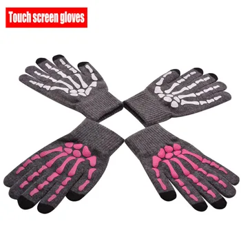 

New Winter Skeleton Hand Touch Screen Gloves Women Men Warm Unisex Men Sports Cycling Glove