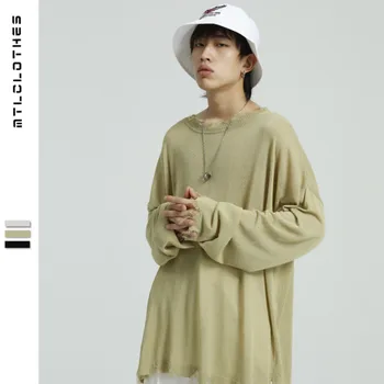 

#1549 Spring Summer Thin Sweater Men Pullover Long Sleeve O Neck Vintage Knitwear Man Oversized Sweaters Loose Korean Style