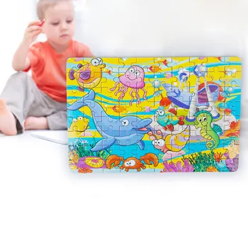 

80pcs/set Wooden Cartoon Pattern Puzzle Jigsaw Toys Early Education Toy for Children Hot Sales