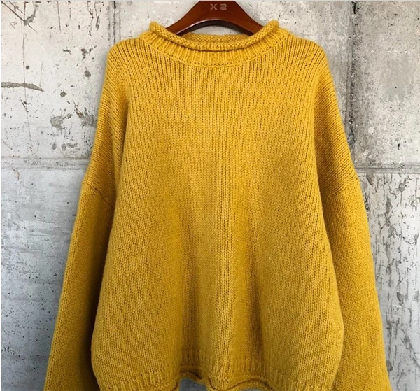 RUGOD Vinage/женский свитер большого размера, модный свитер с круглым вырезом и рукавами «летучая мышь», свободные пуловеры, Осень-зима, теплая уличная одежда - Цвет: Фиолетовый