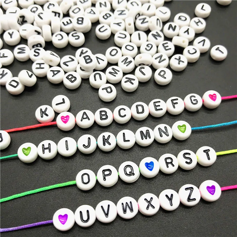 

100pcs/lot 4x7mm Acrylic Spacer Beads Letter Beads Oval Alphabet Beads For Jewelry Making DIY Handmade Accessories