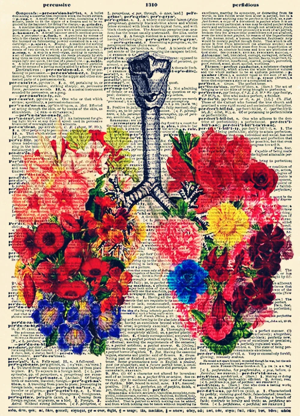 Легочные цветы плакаты газетный журнал искусство домашний декор человеческая