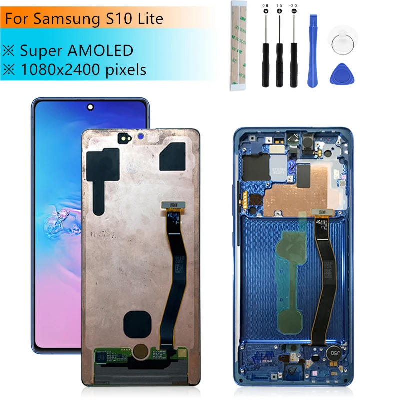 

AMOLED For Samsung S10 lite LCD SM-G770F/DS SM-G770F LCD Display Touch Screen Digitizer Assembly Wtih Frame Replacment Parts