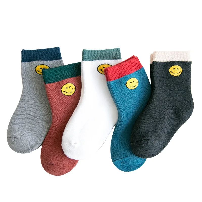Лотоса для 5 пар/упак. супер толстые махровые носки зимние теплые удобные детские носки 6 стилей, носки для маленьких мальчиков и девочек, подарки - Цвет: C7