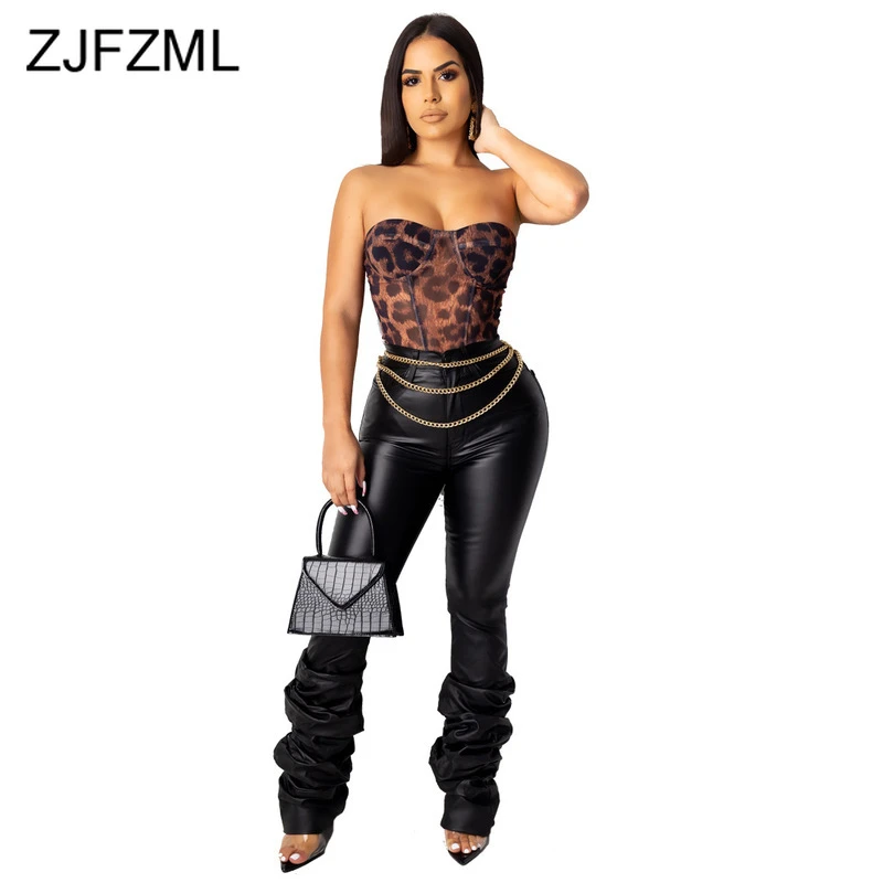 womens black high waisted skinny trousers