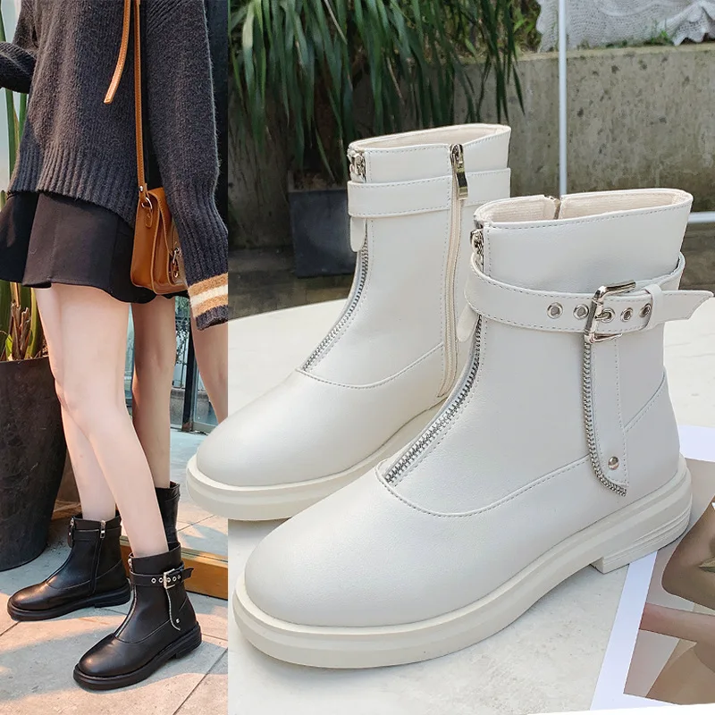 

2019 Women Boots Comfy Square High Heel Ankle Boots Fashion Pointed Toe Zipper Boots Autumn Winter Ladies Shoes NW4008