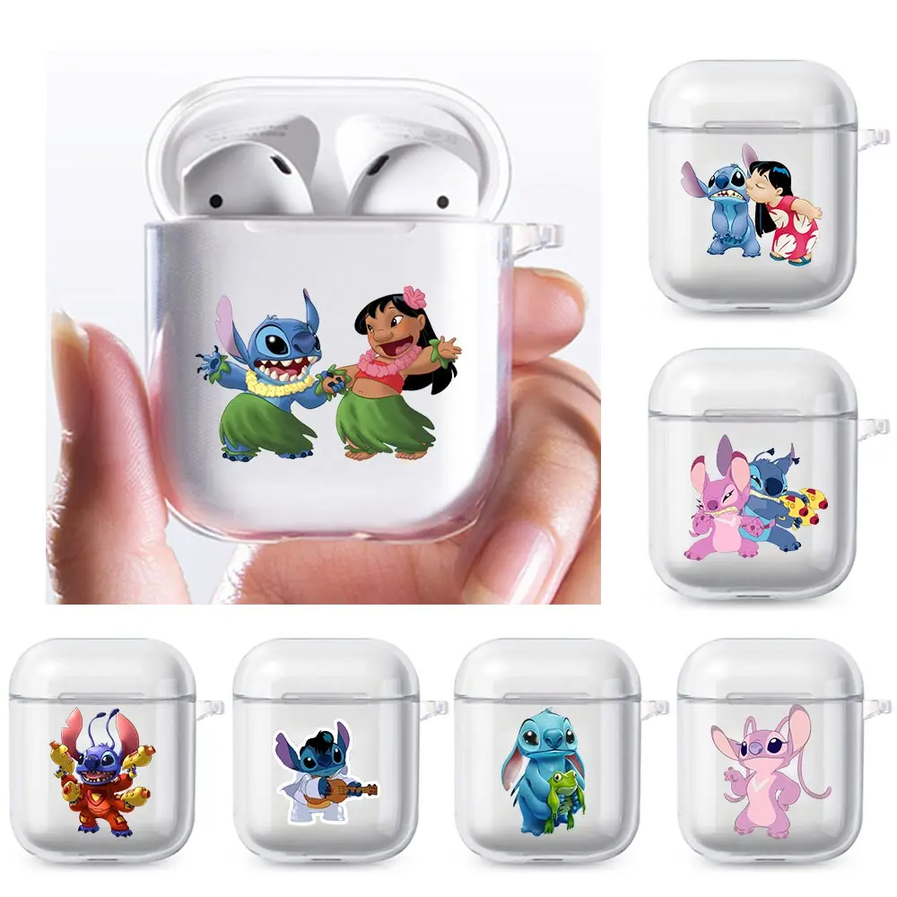 Мягкий чехол с мультяшным изображением Disney Лило Ститч для Apple Airpods 1 2 прозрачный