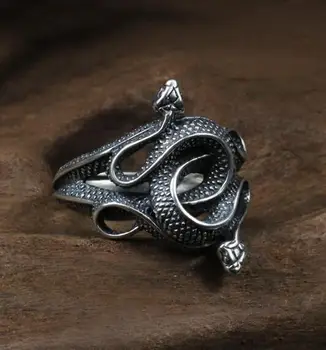 

Vintage Silver Snake Ring Adjustable Animal Rings Born Killers Punk Jewelry For Women Men