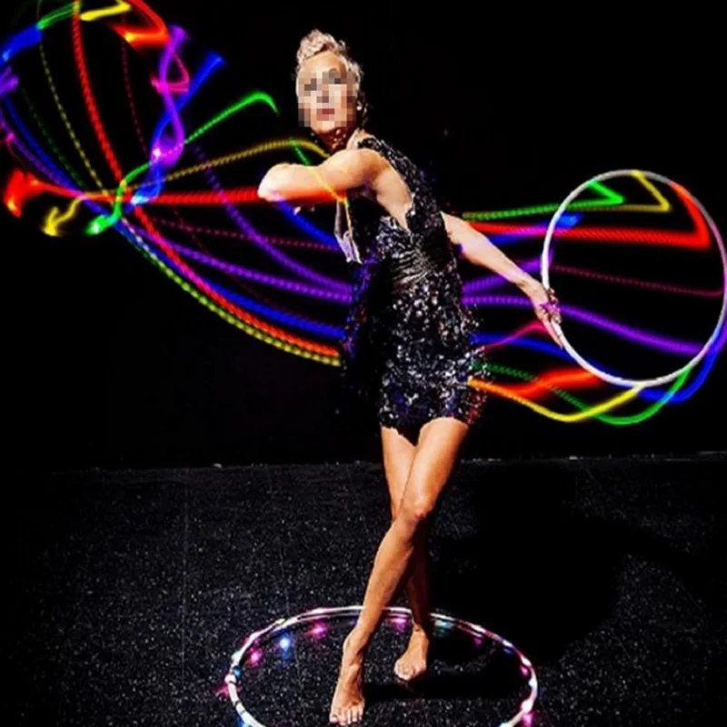 Sport Fitness Hoop 90CM LED Flashing Yoga Circle body building Ring fitness hoop