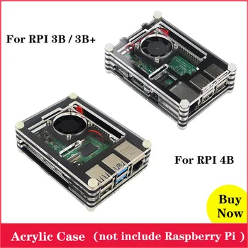 

9 Layers Acrylic Case for Raspberry Pi 4 Black Clear Shell Box Enclosure for Raspberry Pi 3 Model B 3 B+