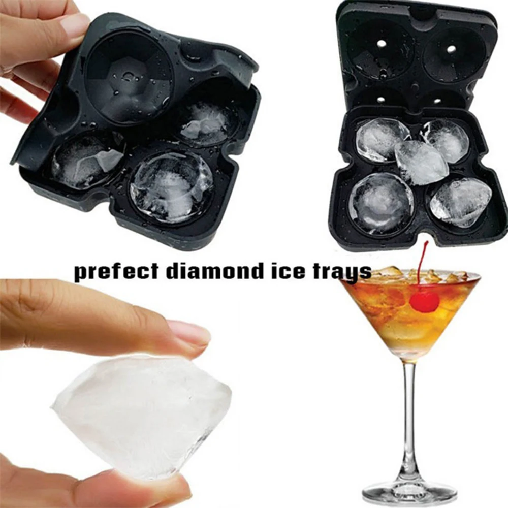 4 сетки Алмазный Узор льда производитель кубиков силиконовые формы для мороженого самодельный Лед Куб решетки кухонные аксессуары