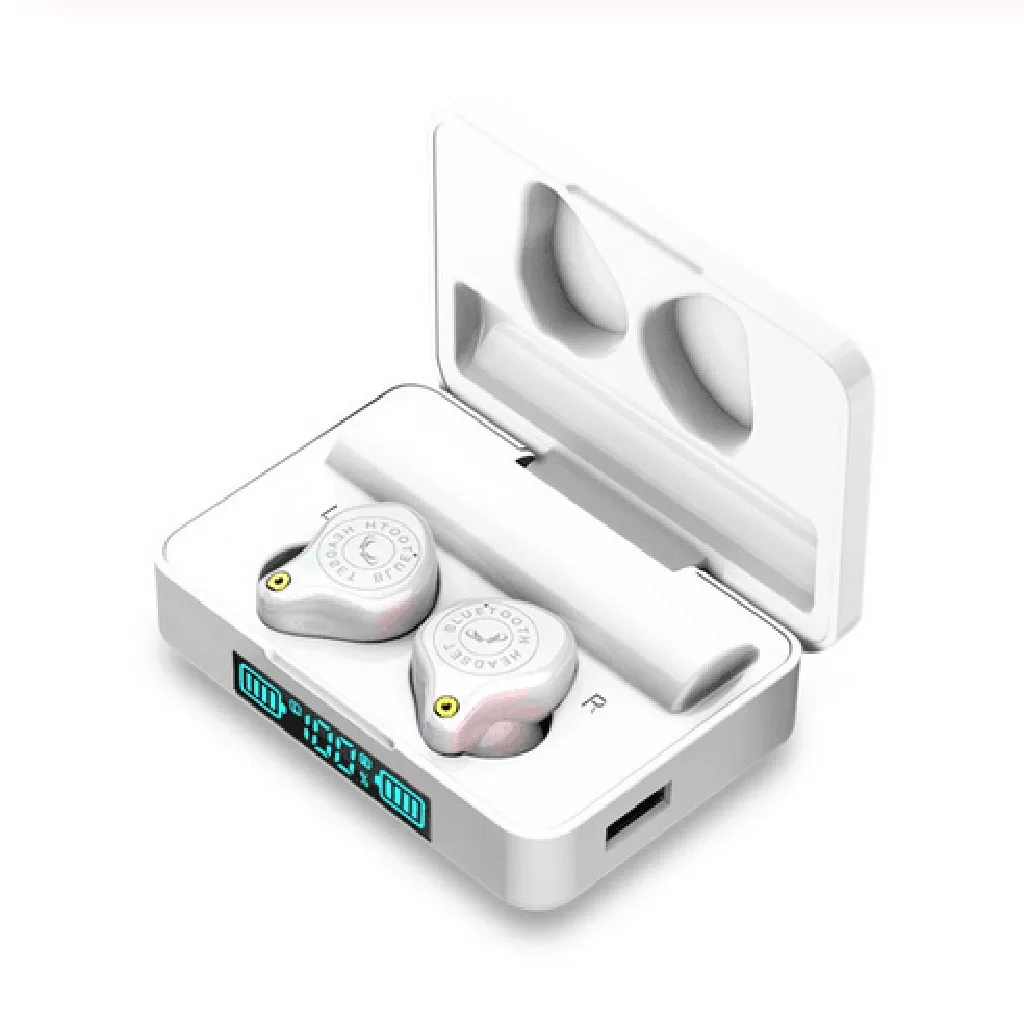 50# Bluetooth наушники TWS 5,0 в водонепроницаемые стерео беспроводные наушники с шумоподавлением, игровая гарнитура, светодиодный дисплей, наушники - Цвет: B