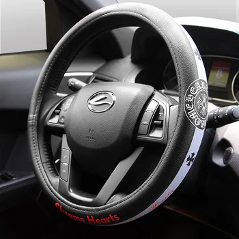 

Tide brand cartoon universal diameter 38cm car steering wheel cover Crox heart printing grip cover Auto parts