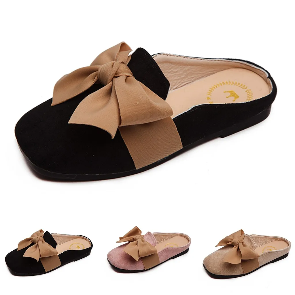 Детская кожаная обувь принцессы для девочек; модные тапочки с бантом для маленьких девочек; повседневная обувь; сандалии;# C