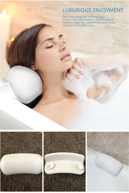 Cuscino Per Vasca Da Bagno Con Ventose - Poggiatesta Cervicale - Tecnologia 4D Air Mesh Grigio - Foto 5