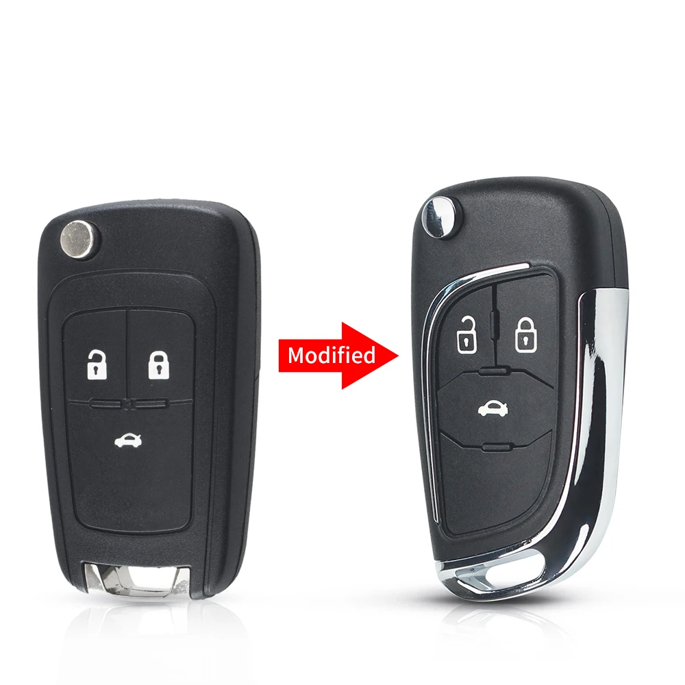 KEYYOU 433 МГц модифицированный дистанционный ключ для Chevrolet Cruze Malibu Aveo 2/3/4BTN дистанционного Управление ключ HU100 лезвие чипа ID46 - Количество кнопок: 3 Кнопки